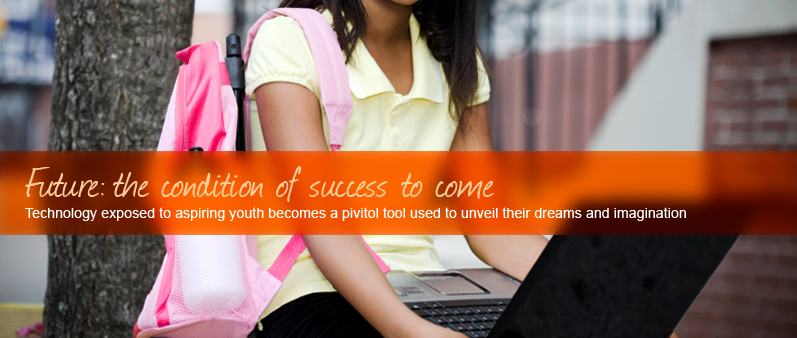 Future: the condition of success to come. Technology exposed to aspiring youth becomes a pivitol tool used to unveil their dreams and imagination.